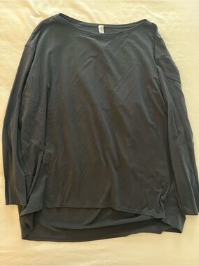 lululemon athletica Black Boatneck Long Sleeve Top
